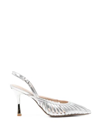 Cafènoir Cage-detail Slingback Heeled Pumps In Silver
