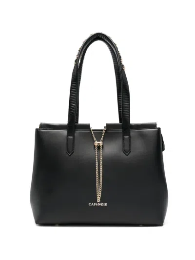 Cafènoir Chain-detail Logo-lettering Tote Bag In Black