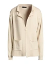 Cafènoir Jeans Woman Cardigan Beige Size L Viscose, Polyester, Polyamide In Neutral
