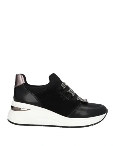 Cafènoir Jeans Woman Sneakers Black Size 11 Textile Fibers