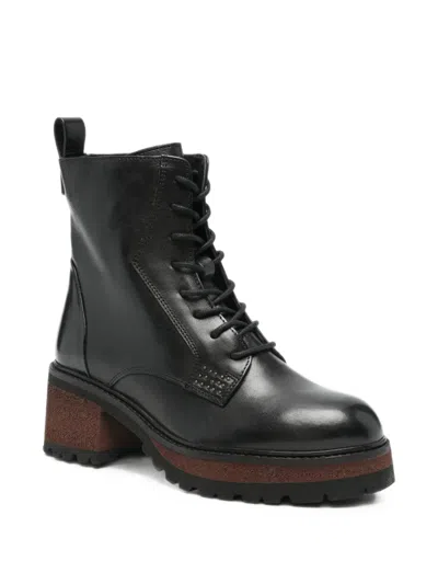 Cafènoir Lace-up Studded Ankle Boots In Black