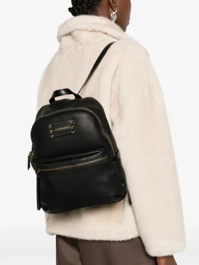 Cafènoir Logo-plaque Studded-detail Backpack In Black