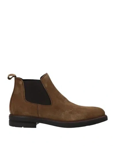 Cafènoir Man Ankle Boots Khaki Size 9 Leather In Beige
