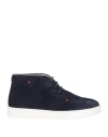 Cafènoir Man Ankle Boots Midnight Blue Size 8 Leather In Blue