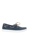 Cafènoir Man Loafers Navy Size 13 Leather In Blue
