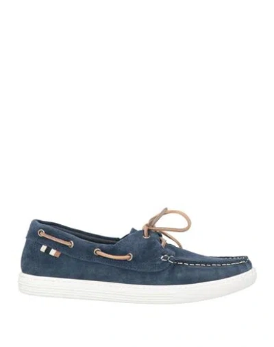 Cafènoir Man Loafers Navy Size 13 Leather In Blue