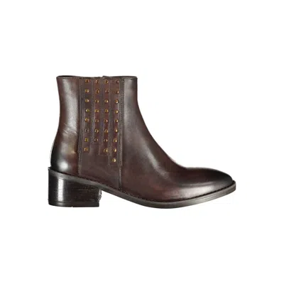Cafènoir Cafenoir Marrone Leather Women Ankle Women's Boot In Brown