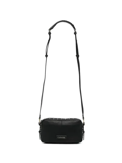 Cafènoir Stud-embellished Logo-patch Shoulder Bag In Black