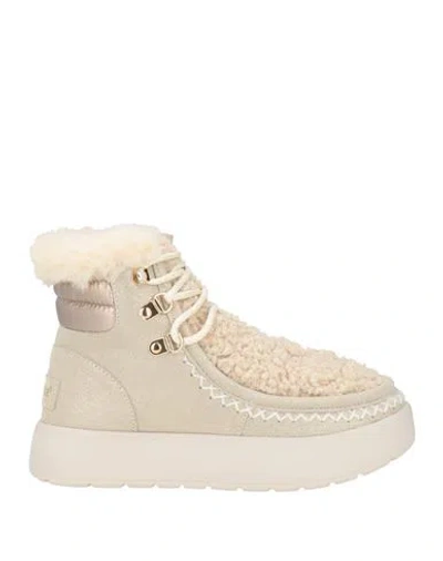 Cafènoir Woman Ankle Boots Beige Size 8 Leather In Sand
