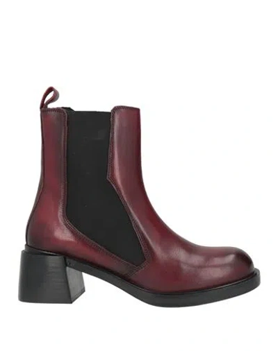 Cafènoir Woman Ankle Boots Brick Size 7 Leather In Red