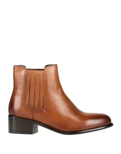 Cafènoir Woman Ankle Boots Brown Size 6 Leather