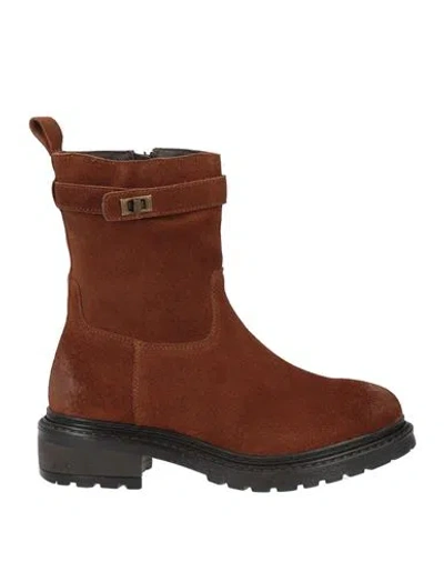Cafènoir Woman Ankle Boots Brown Size 8 Leather