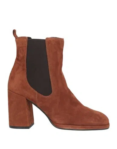 Cafènoir Woman Ankle Boots Brown Size 9 Leather
