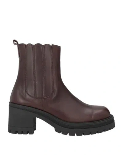 Cafènoir Woman Ankle Boots Chocolate Brown Size 8 Leather