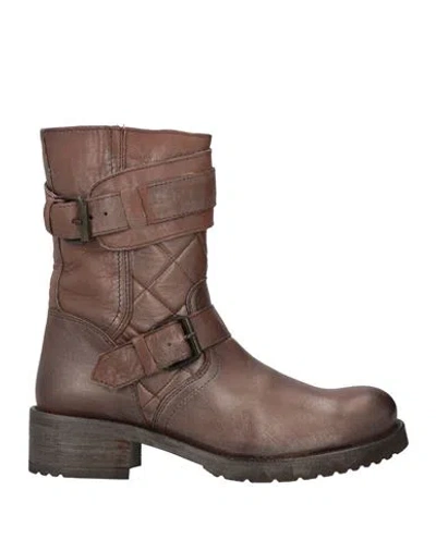 Cafènoir Woman Ankle Boots Dark Brown Size 11 Soft Leather
