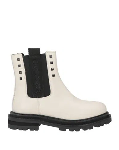 Cafènoir Woman Ankle Boots Light Grey Size 8 Leather In White