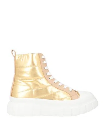 Cafènoir Woman Ankle Boots Platinum Size 8 Textile Fibers In Gold