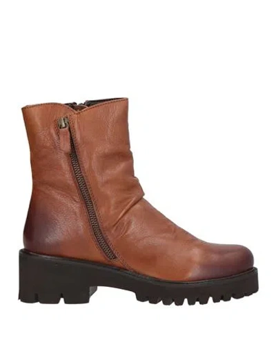 Cafènoir Woman Ankle Boots Tan Size 11 Soft Leather In Brown
