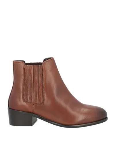 Cafènoir Woman Ankle Boots Tan Size 6 Leather In Brown