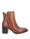 Cafènoir Woman Ankle Boots Tan Size 7 Leather In Brown