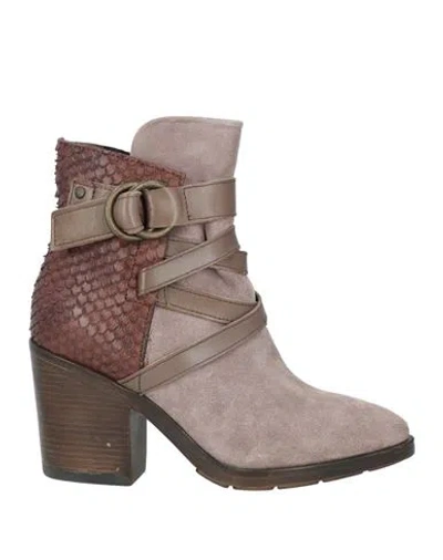 Cafènoir Woman Ankle Boots Taupe Size 7 Leather
