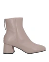 Cafènoir Woman Ankle Boots Taupe Size 9 Leather In Grey