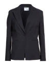 Cafènoir Woman Blazer Navy Size 4 Viscose, Nylon, Elastane In Black