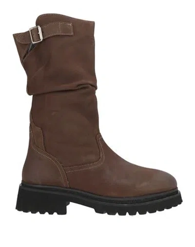 Cafènoir Woman Boot Brown Size 9 Leather