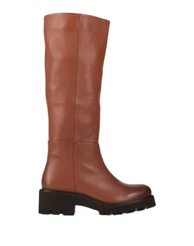 Cafènoir Woman Boot Tan Size 11 Leather In Brown