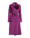 Cafènoir Woman Coat Mauve Size 12 Polyester, Viscose In Purple