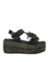 Cafènoir Woman Espadrilles Black Size 6 Soft Leather