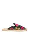 Cafènoir Woman Espadrilles Black Size 7 Textile Fibers In Multi