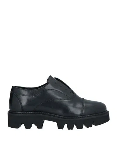 Cafènoir Woman Lace-up Shoes Black Size 7 Leather