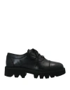 Cafènoir Woman Lace-up Shoes Black Size 9 Soft Leather In Black