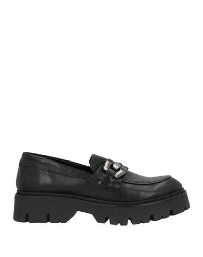 Cafènoir Woman Loafers Black Size 6 Leather
