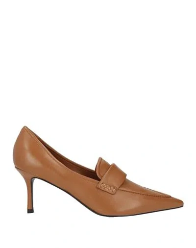 Cafènoir Woman Loafers Brown Size 10 Leather