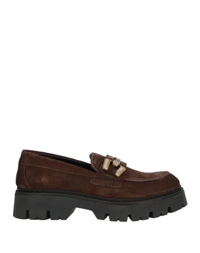 Cafènoir Woman Loafers Brown Size 5 Leather