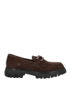 Cafènoir Woman Loafers Dark Brown Size 11 Leather