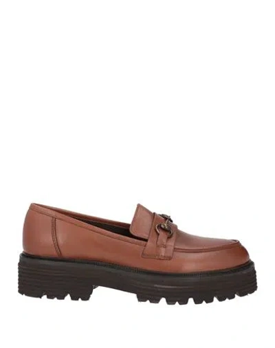 Cafènoir Woman Loafers Tan Size 9 Leather In Brown