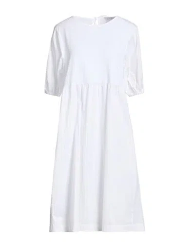 Cafènoir Woman Midi Dress White Size L Cotton