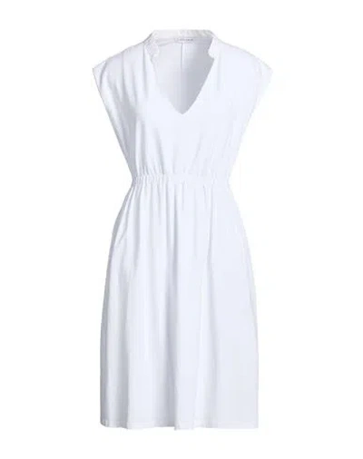 Cafènoir Woman Midi Dress White Size M Cotton, Elastane