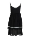 Cafènoir Woman Mini Dress Black Size 2 Viscose, Cotton In Black