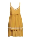 Cafènoir Woman Mini Dress Marigold Size 10 Viscose, Cotton In Yellow