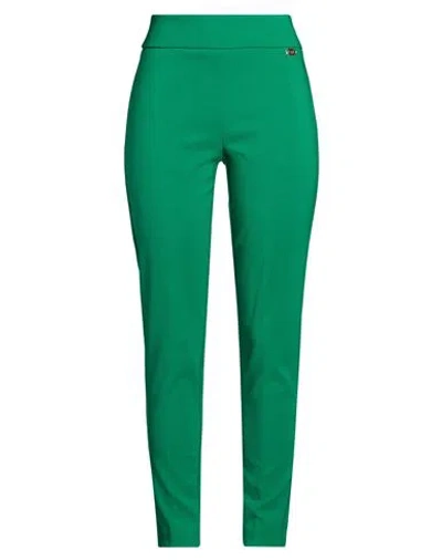 Cafènoir Woman Pants Green Size 8 Polyester, Elastane