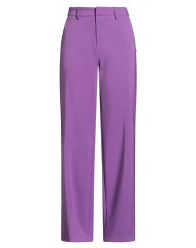 Cafènoir Woman Pants Purple Size 12 Polyester, Elastane