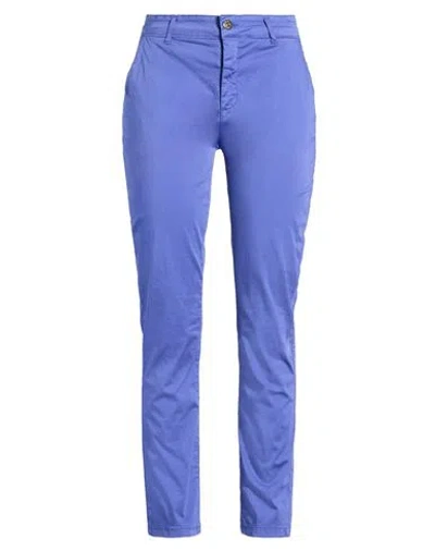 Cafènoir Woman Pants Purple Size 30 Cotton, Elastane In Blue