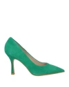 Cafènoir Woman Pumps Green Size 11 Leather