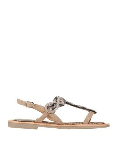 Cafènoir Woman Sandals Beige Size 8 Leather