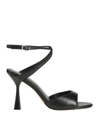 Cafènoir Woman Sandals Black Size 6 Leather