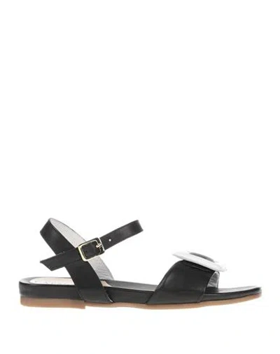 Cafènoir Woman Sandals Black Size 6 Soft Leather